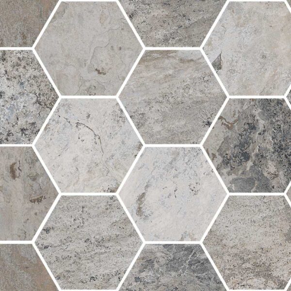 Fog 3" Hex Mosaic Matte