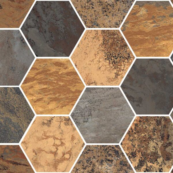 Sunset 3" Hex Mosaic Matte