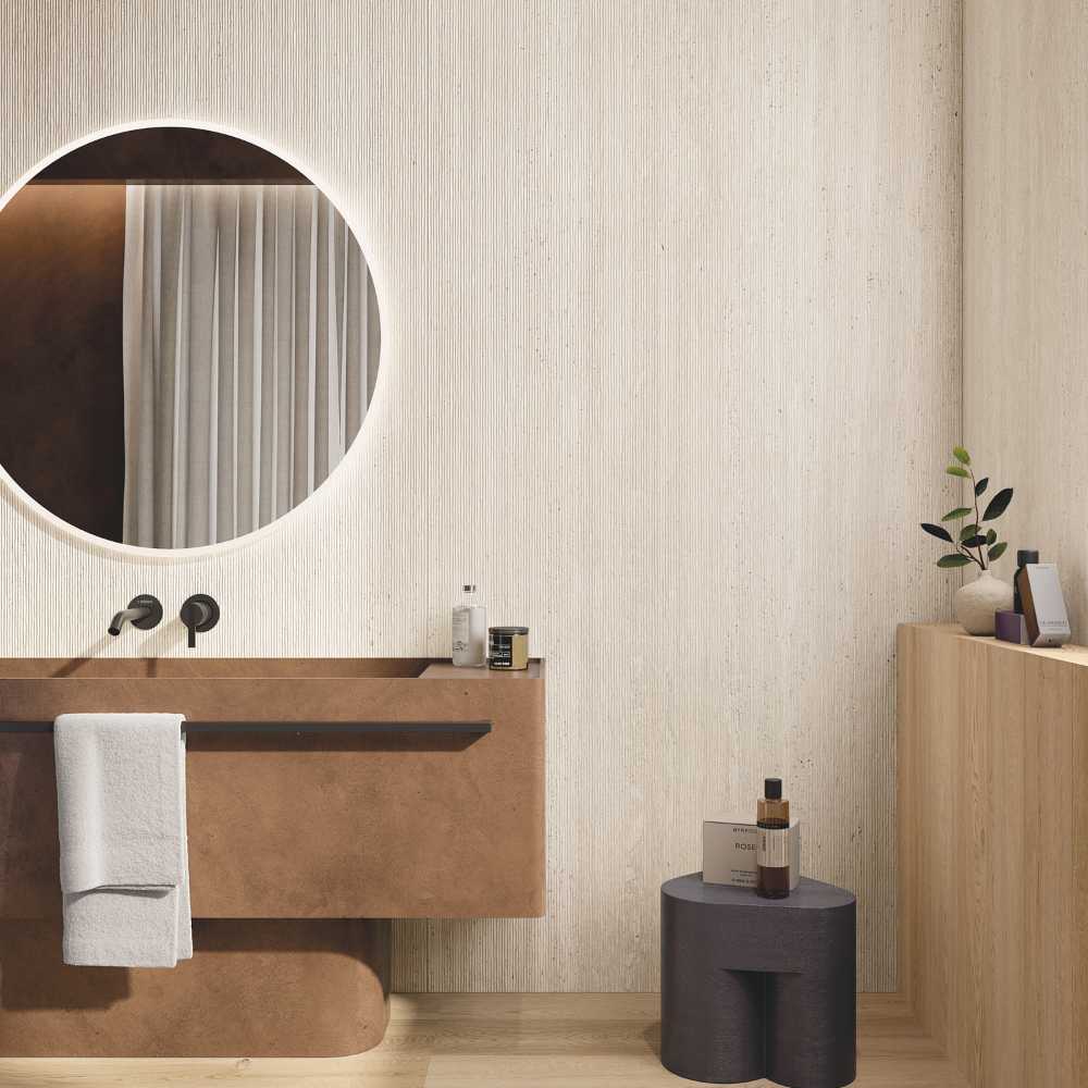 Roma Ivory 24X48 Wave Textured
