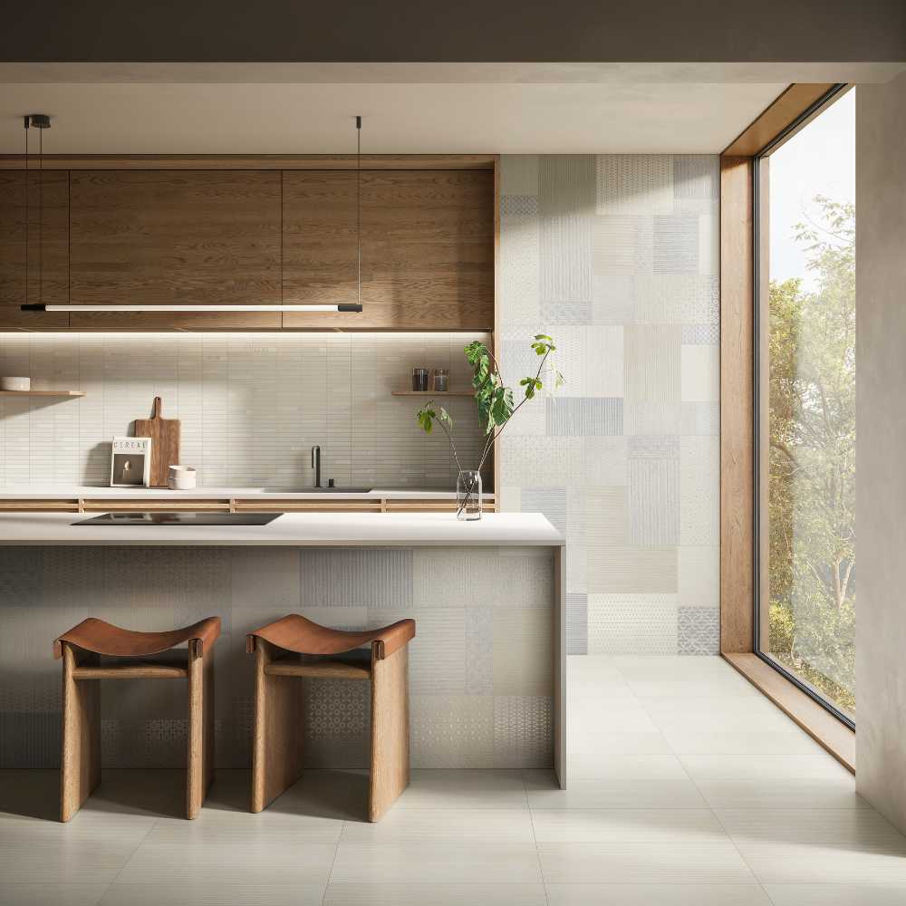 Beige 2X2 Stack Mosaic Matte