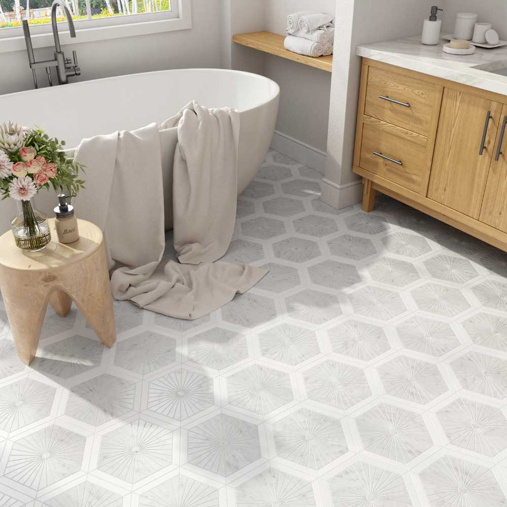 Carrara + Thassos Honed
