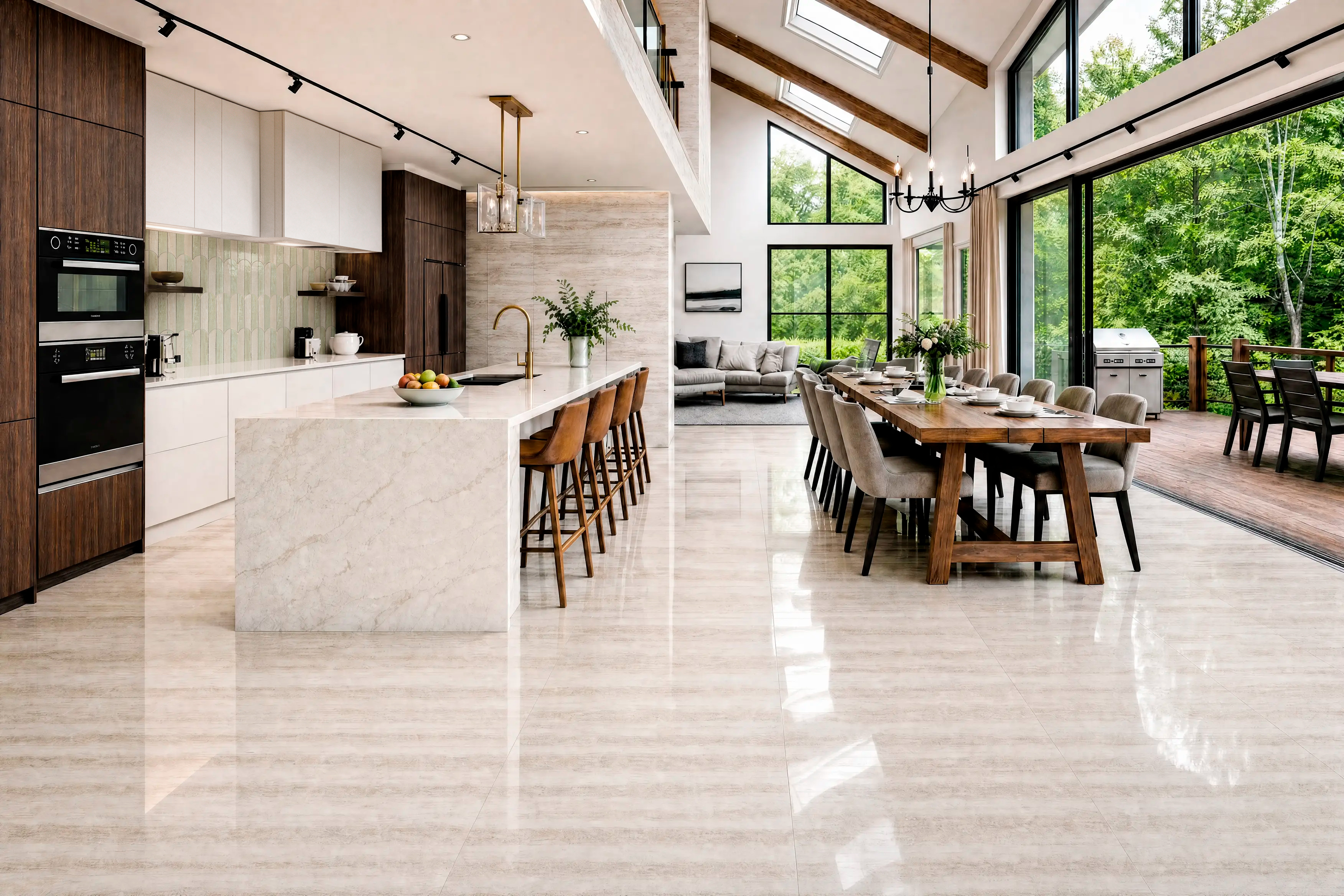 Aura Beige 24X48 Polished installation