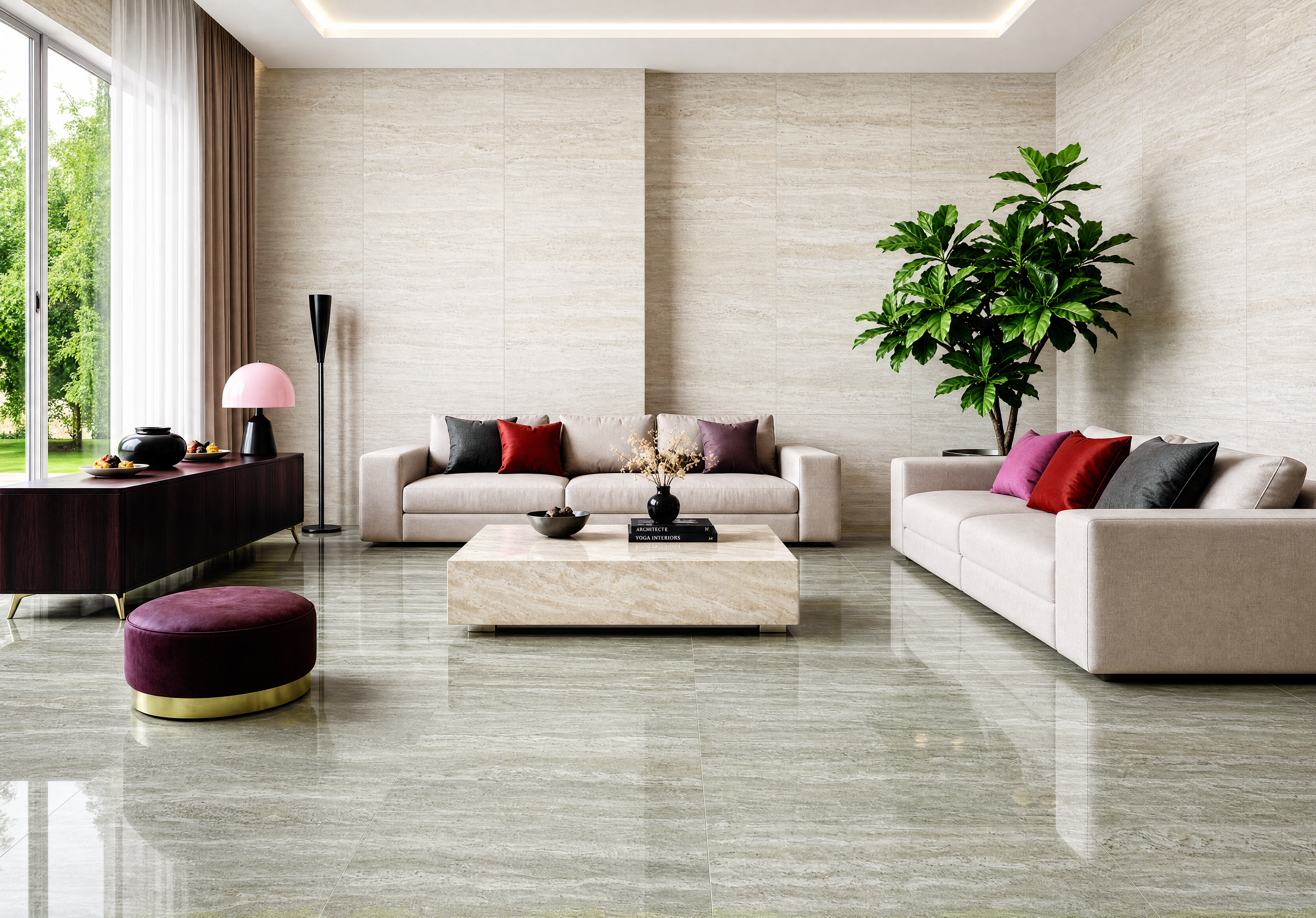 Aura Green 24X48 Polished installation