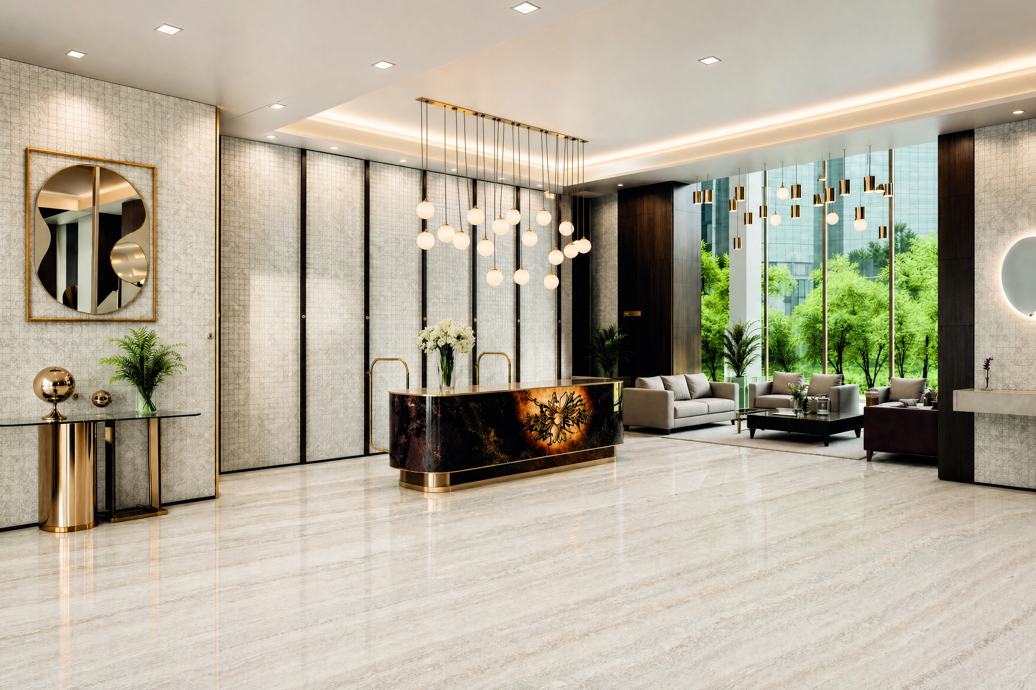 Aura Ivory 24X48 Polished installation