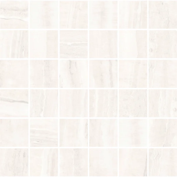 Aura White 2X2 Mosaic Satin porcelain tile